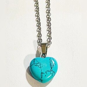 Turquoise Gemstone Heart Necklace
